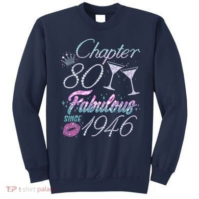 80th Birthday Chapter 80 Fabulous Since 1946 Rhinestones Diamonds Sweatshirt