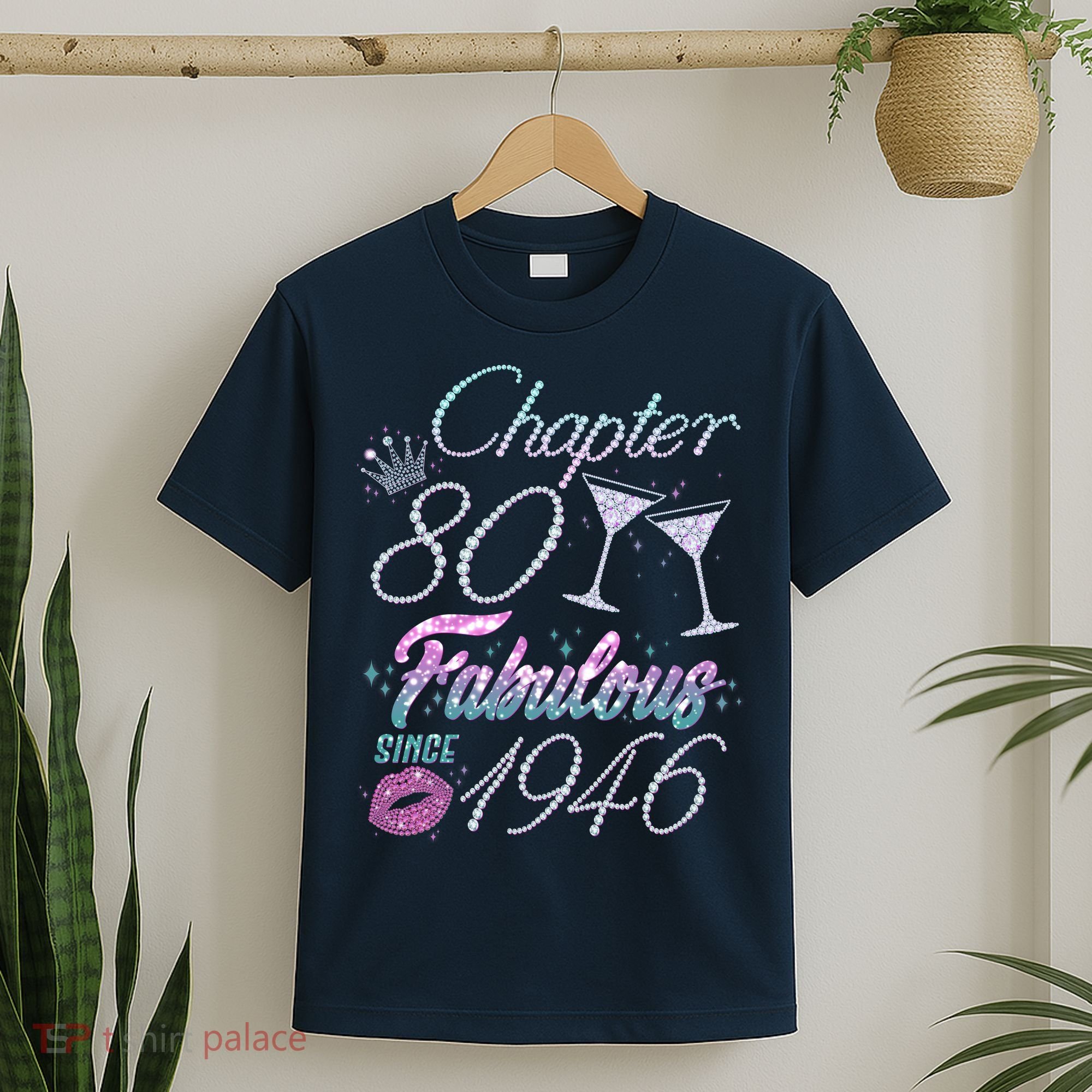 80th Birthday Chapter 80 Fabulous Since 1946 Rhinestones Diamonds T-Shirt