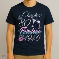 80th Birthday Chapter 80 Fabulous Since 1946 Rhinestones Diamonds T-Shirt thumb 3