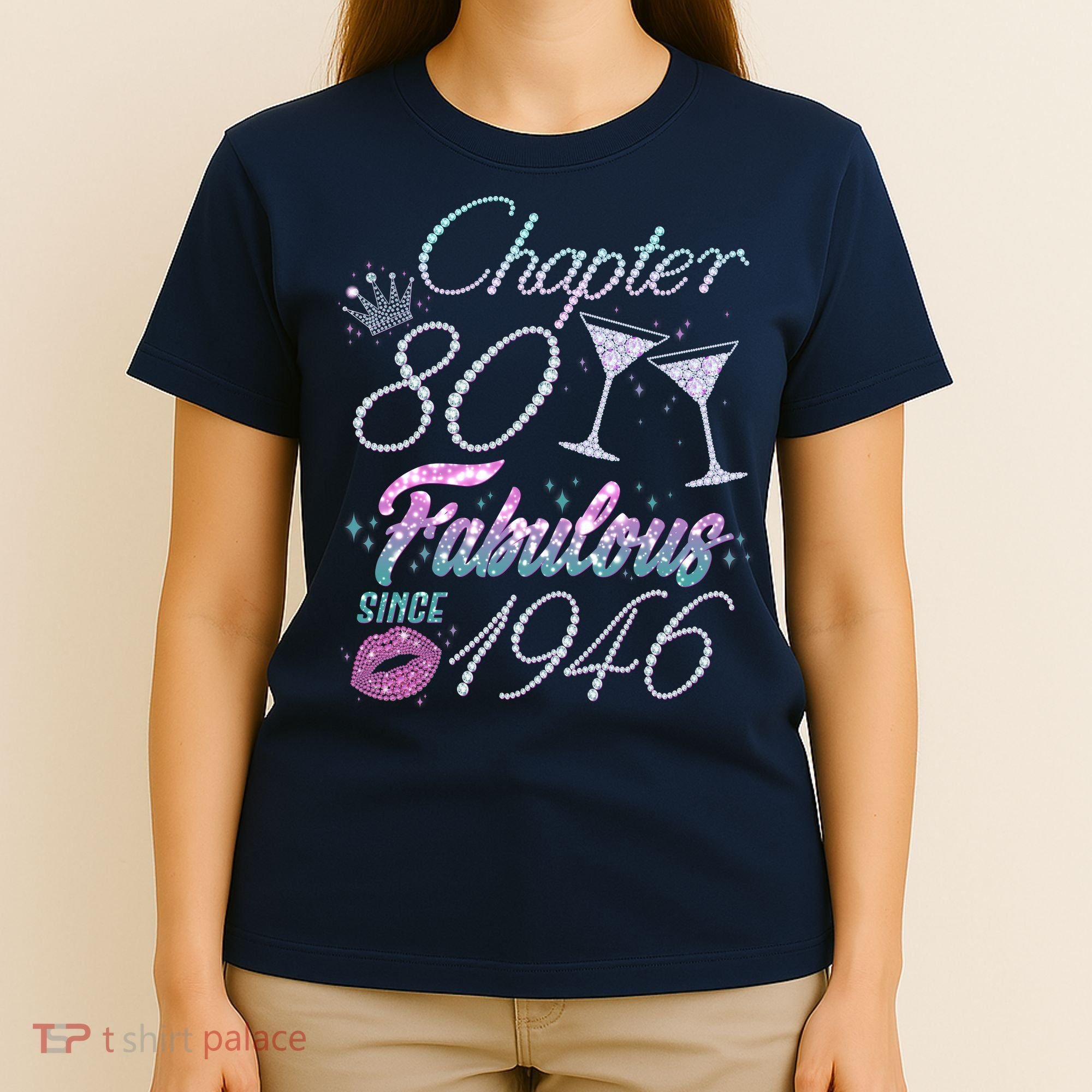 80th Birthday Chapter 80 Fabulous Since 1946 Rhinestones Diamonds T-Shirt
