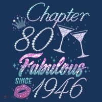 80th Birthday Chapter 80 Fabulous Since 1946 Rhinestones Diamonds Women's Hoodie thumb 2