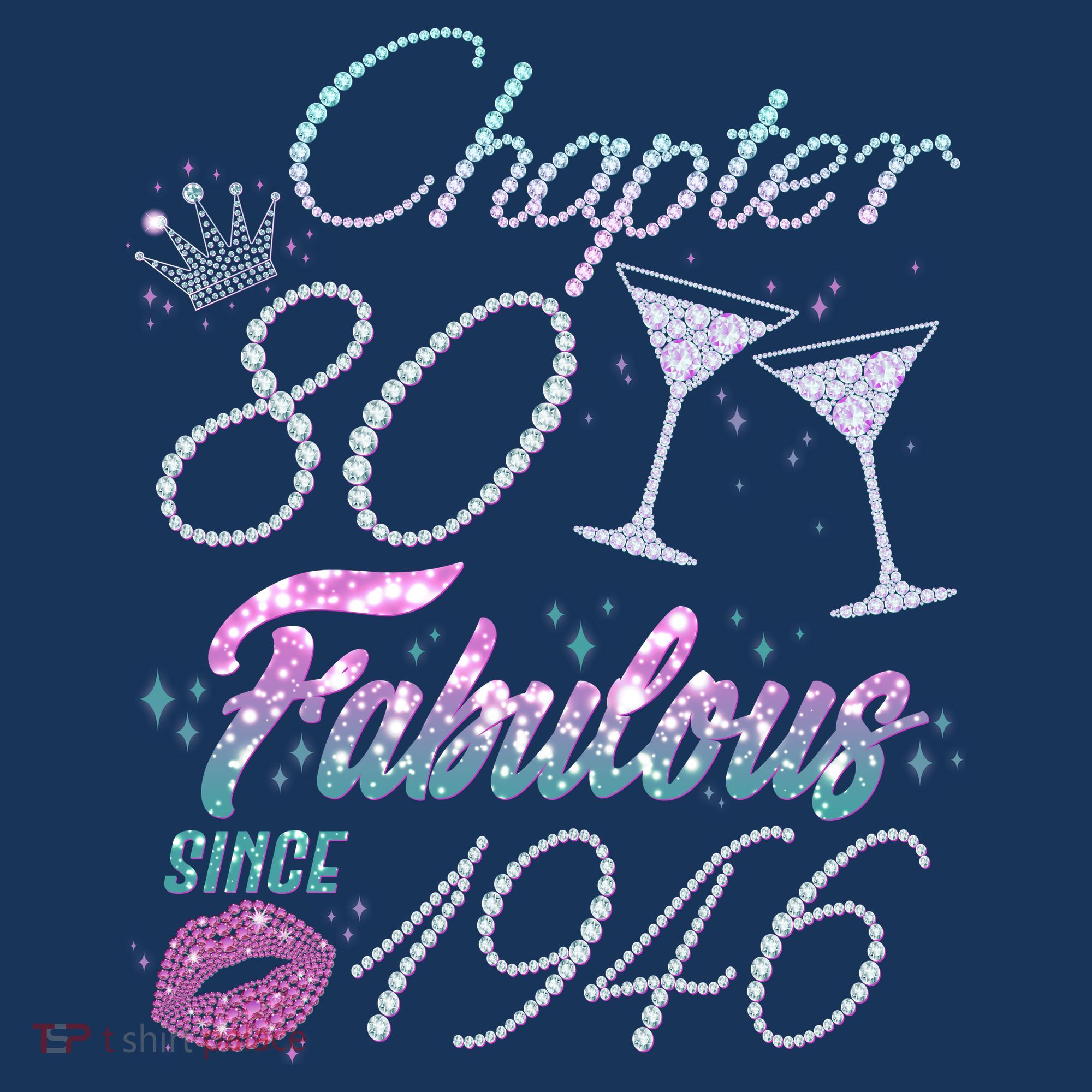 80th Birthday Chapter 80 Fabulous Since 1946 Rhinestones Diamonds Women's Tank Top