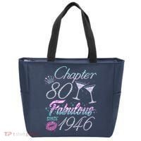 80th Birthday Chapter 80 Fabulous Since 1946 Rhinestones Diamonds Tote Bag thumb 0