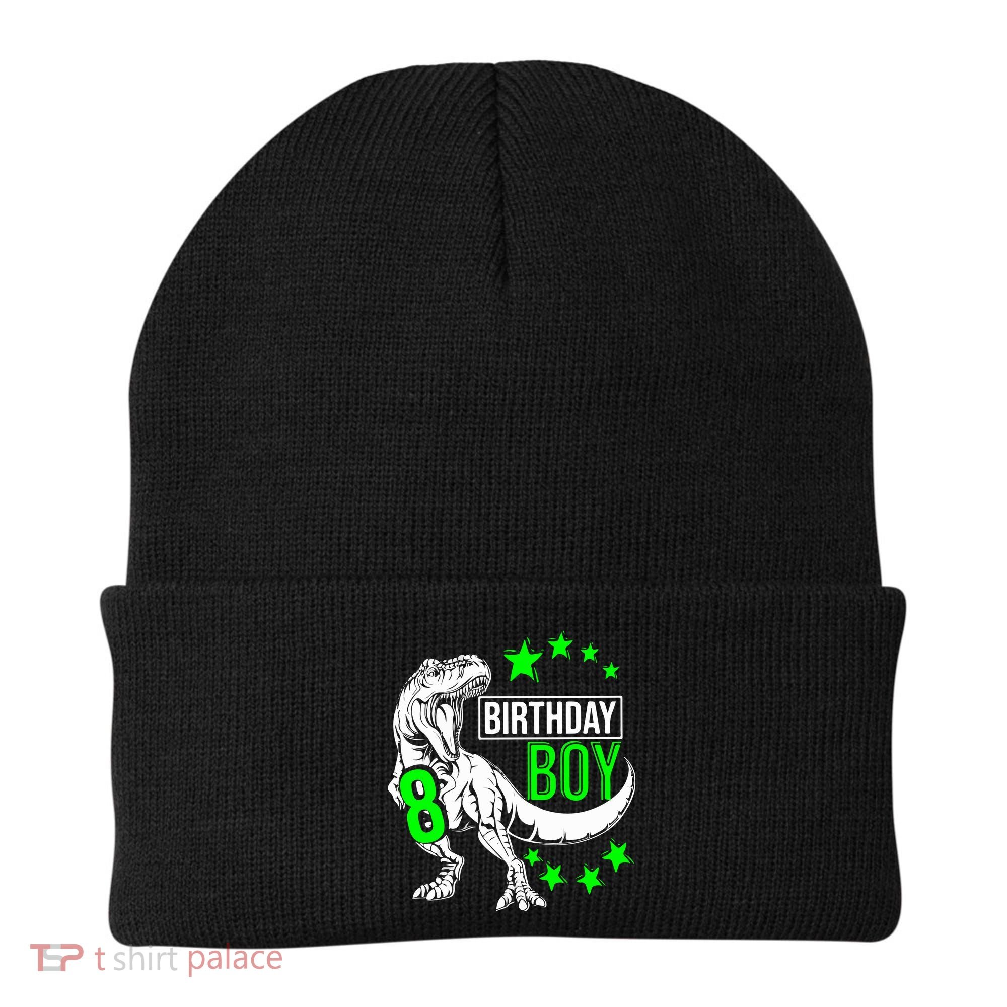 8th Birthday Dinosaur Birthday Boy 8th T_rex Boys Gift For Birthday Beanie