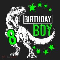 8th Birthday Dinosaur Birthday Boy 8th T_rex Boys Gift For Birthday Beanie thumb 2