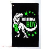 8th Birthday Dinosaur Birthday Boy 8th T_rex Boys Gift For Birthday Golf Towel thumb 0