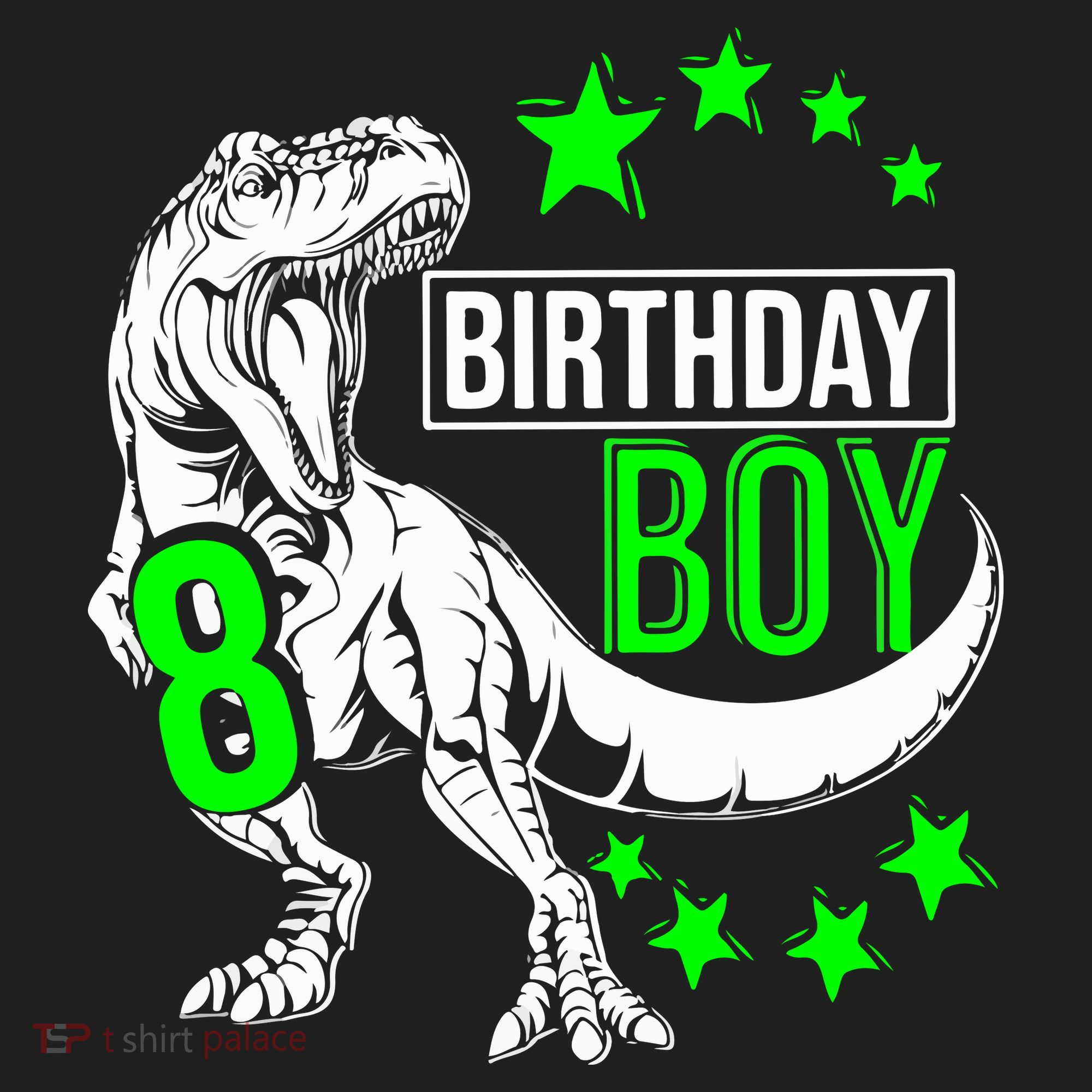 8th Birthday Dinosaur Birthday Boy 8th T_rex Boys Gift For Birthday Golf Towel