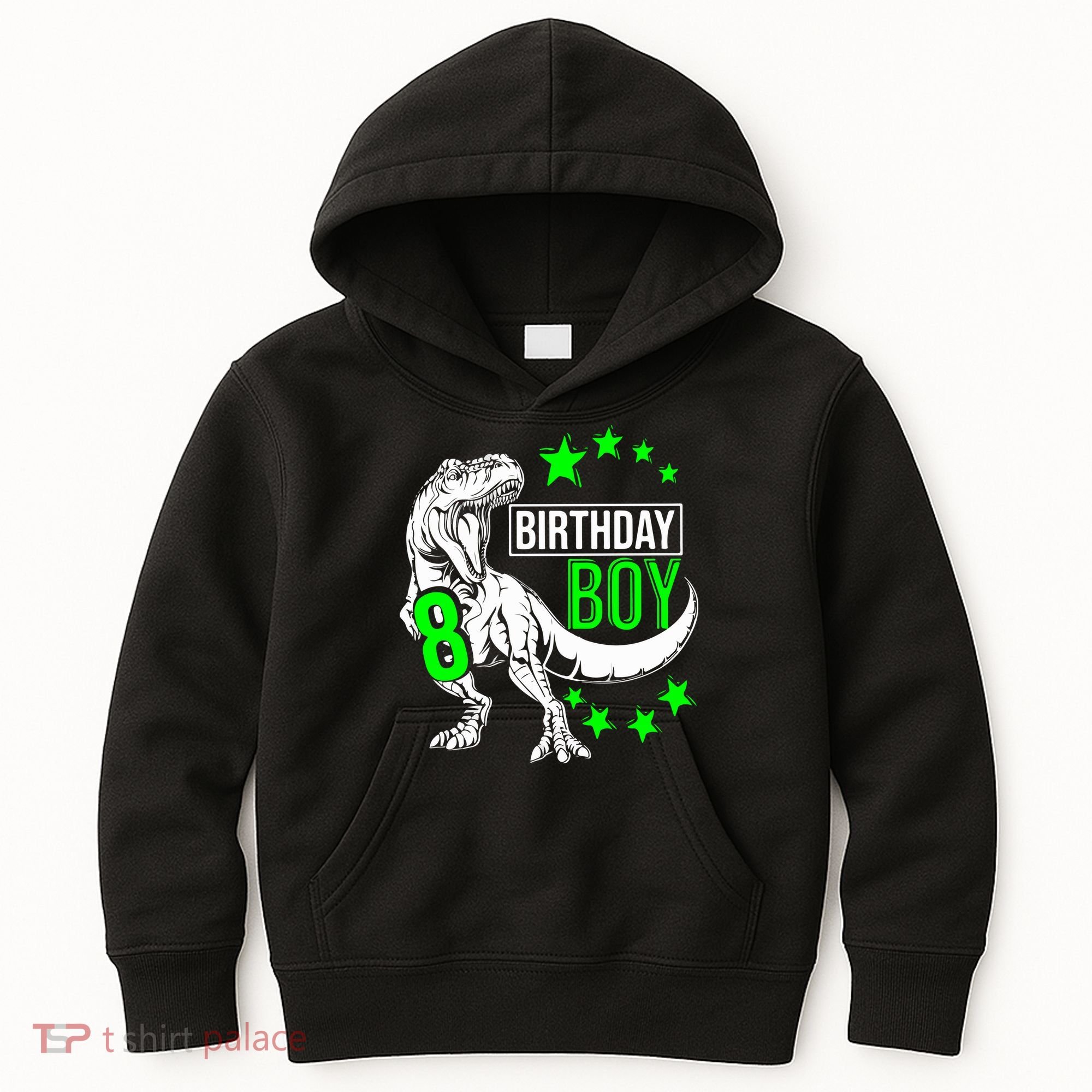 8th Birthday Dinosaur Birthday Boy 8th T_rex Boys Gift For Birthday Kids Hoodie