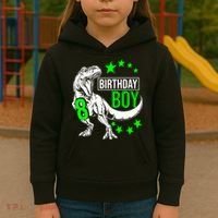 8th Birthday Dinosaur Birthday Boy 8th T_rex Boys Gift For Birthday Kids Hoodie thumb 3