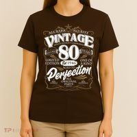 80th Birthday Est 1946 All Bark No Bite Vintage Birthday  T-Shirt thumb 4