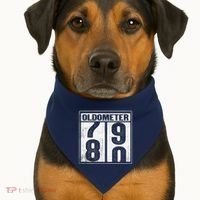 80th Birthday Eighty Years Old 80 Oldometer 7980 Retiring USA-Made Doggie Bandana thumb 1