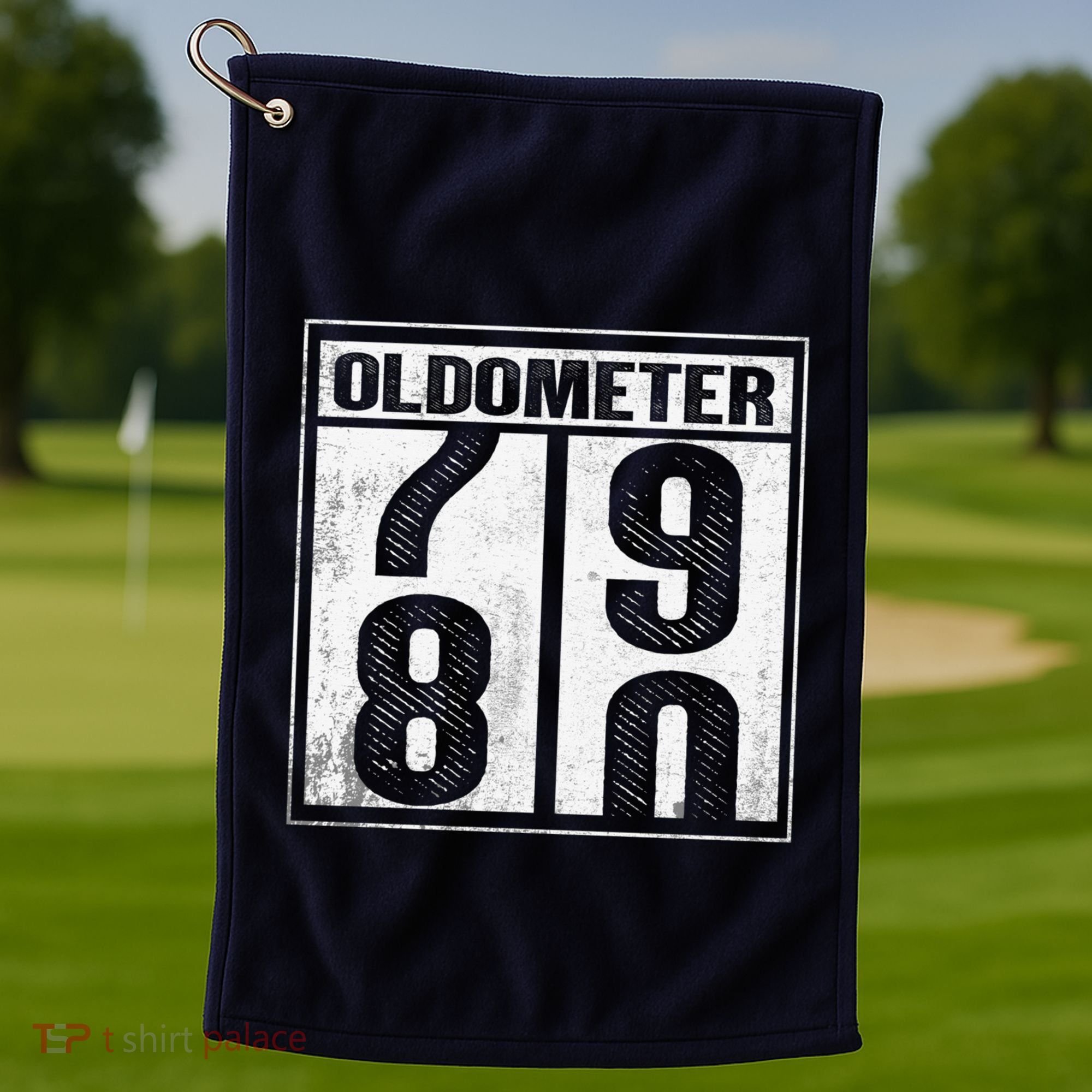 80th Birthday Eighty Years Old 80 Oldometer 7980 Retiring Golf Towel