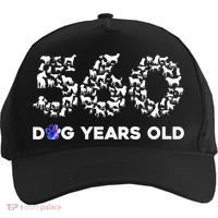 80th Birthday  Funny 560 Dog Years Old Gift Tees Five-Panel Snapback Cap thumb 0