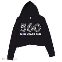 80th Birthday  Funny 560 Dog Years Old Gift Tees Crop Fleece Hoodie thumb 0