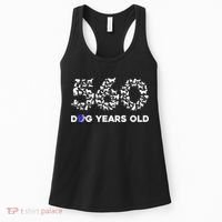 80th Birthday  Funny 560 Dog Years Old Gift Tees Women's Tank Top thumb 0