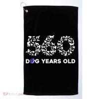 80th Birthday  Funny 560 Dog Years Old Gift Tees Golf Towel thumb 0