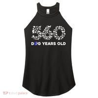 80th Birthday  Funny 560 Dog Years Old Gift Tees Women's Perfect Tri Rocker Tank thumb 0