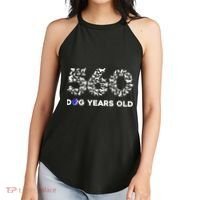 80th Birthday  Funny 560 Dog Years Old Gift Tees Women's Perfect Tri Rocker Tank thumb 2