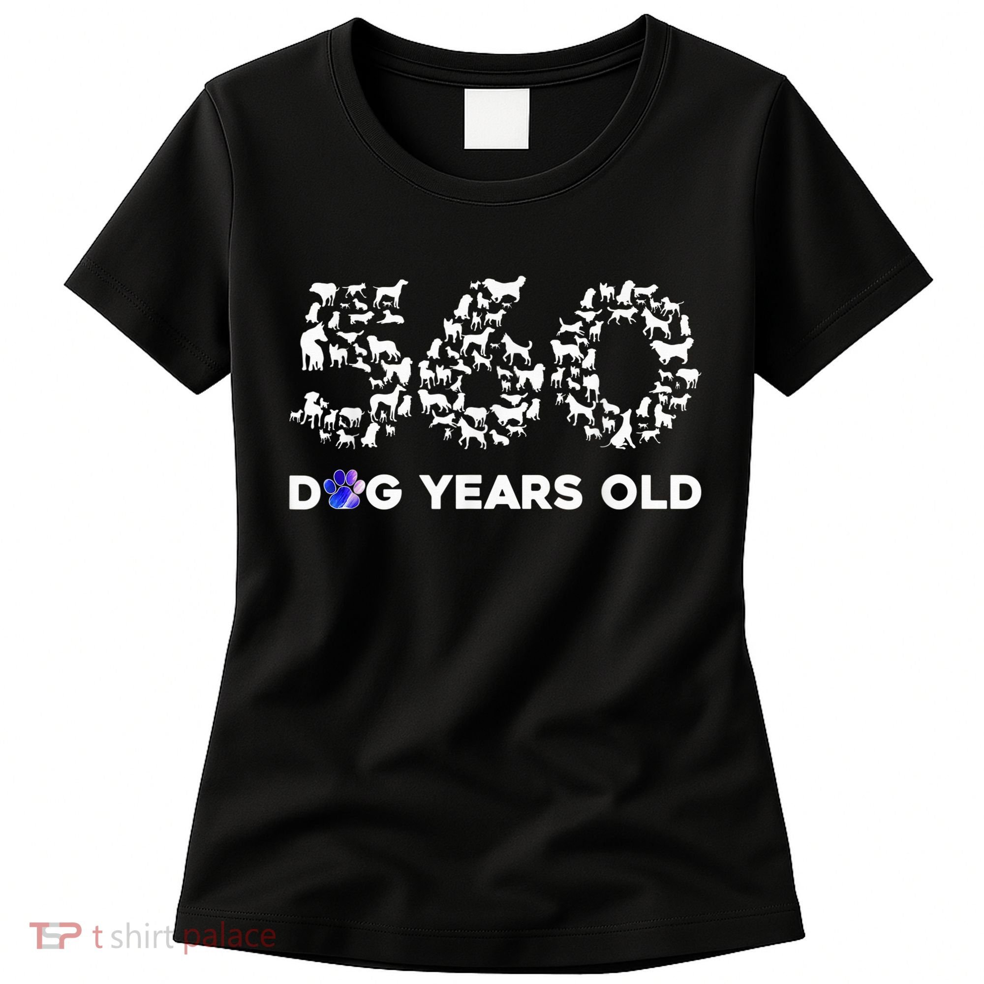 80th Birthday  Funny 560 Dog Years Old Gift Tees Women's T-Shirt
