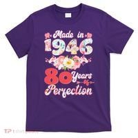 80th Birthday Floral Made In 1946 80 Years Of Perfection T-Shirt thumb 0