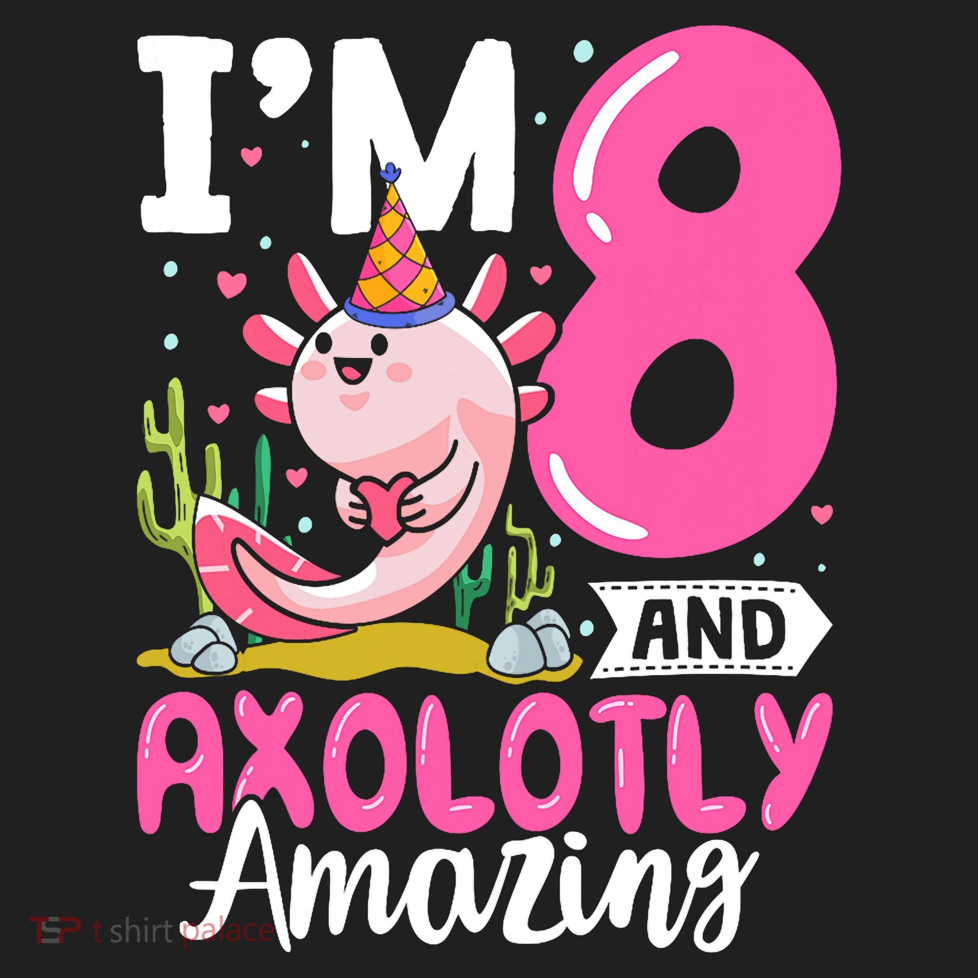 8th Birthday For Girl Axolotl 8 Year Old Birthday Beanie