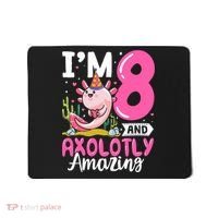 8th Birthday For Girl Axolotl 8 Year Old Birthday Mousepad thumb 0