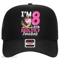 8th Birthday For Girl Axolotl 8 Year Old Birthday Hat thumb 0