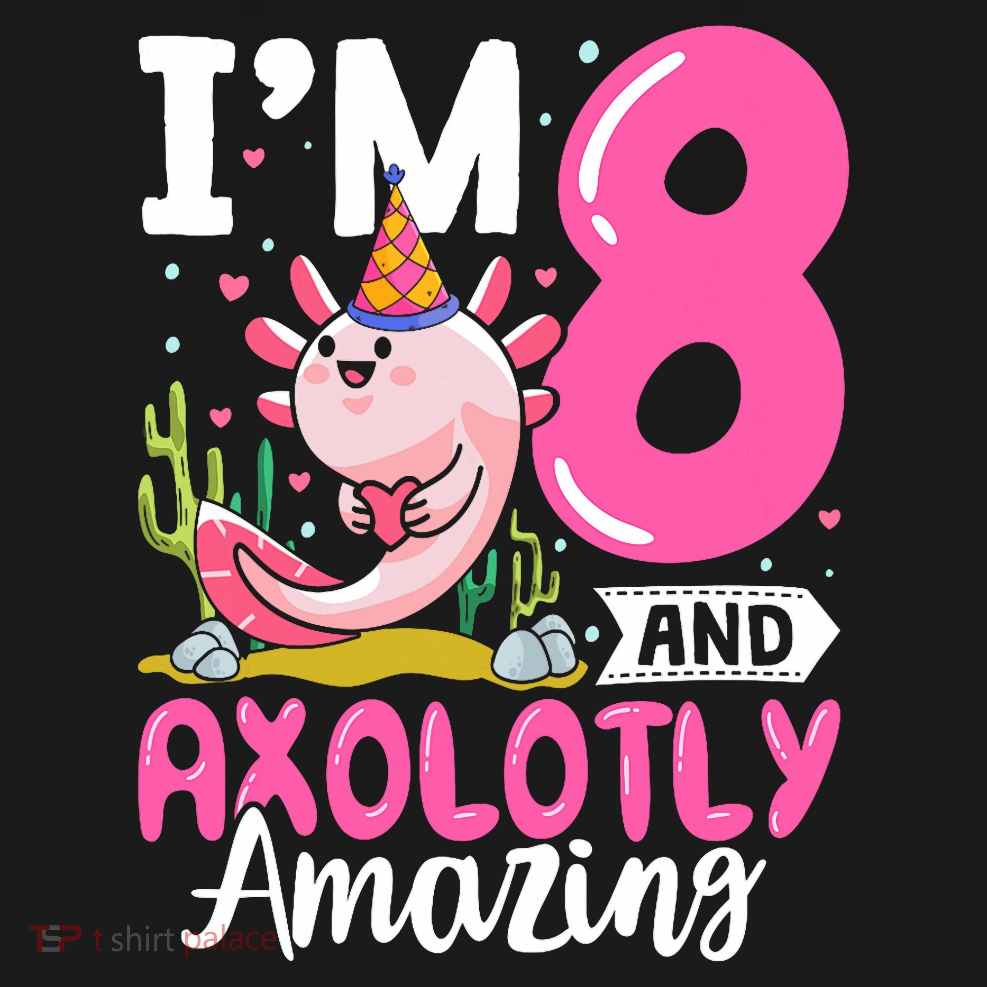 8th Birthday For Girl Axolotl 8 Year Old Birthday Visor