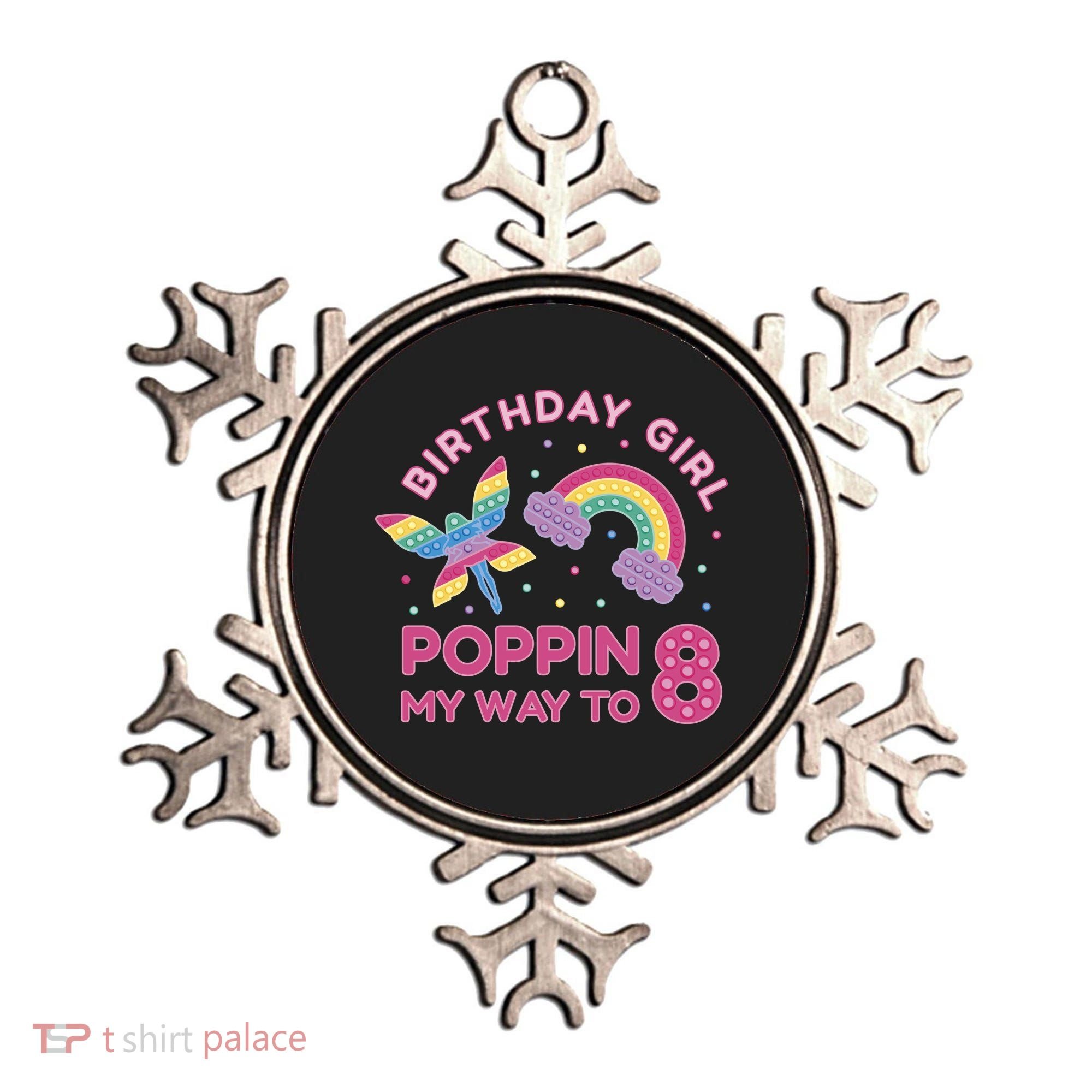 8th Birthday Girl Fairy Rainbow Ornament