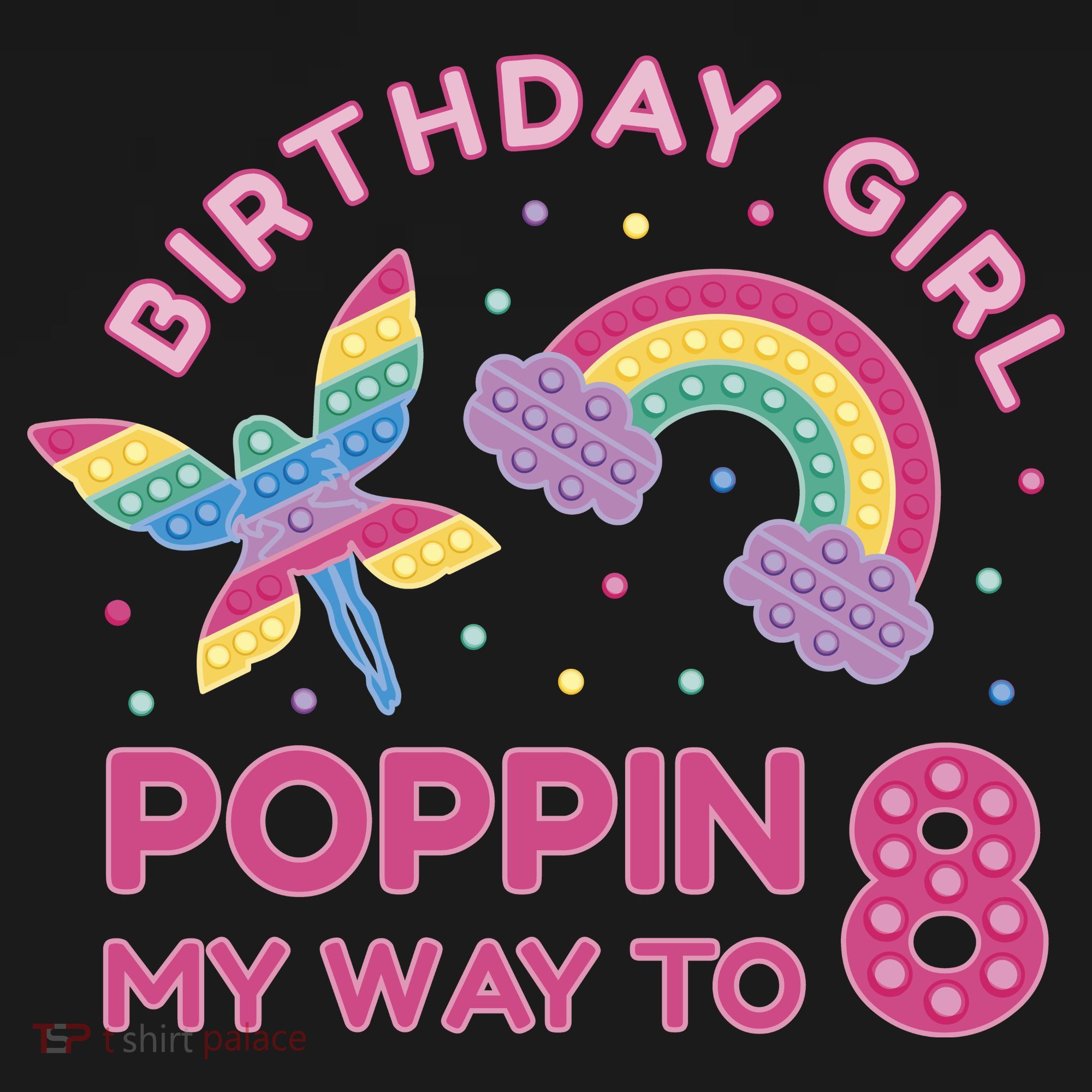 8th Birthday Girl Fairy Rainbow Ornament
