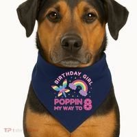 8th Birthday Girl Fairy Rainbow USA-Made Doggie Bandana thumb 1