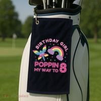 8th Birthday Girl Fairy Rainbow Golf Towel thumb 2