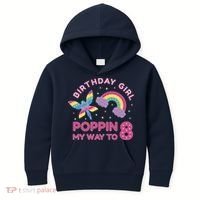 8th Birthday Girl Fairy Rainbow Kids Hoodie thumb 0