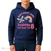 8th Birthday Girl Fairy Rainbow Kids Hoodie thumb 4