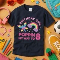 8th Birthday Girl Fairy Rainbow Kids T-Shirt thumb 3
