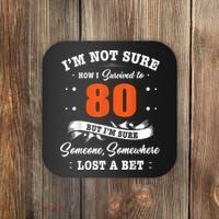 80th Birthday Gifts I Survived 80 Years Old Funny TZ2 Coaster thumb 0