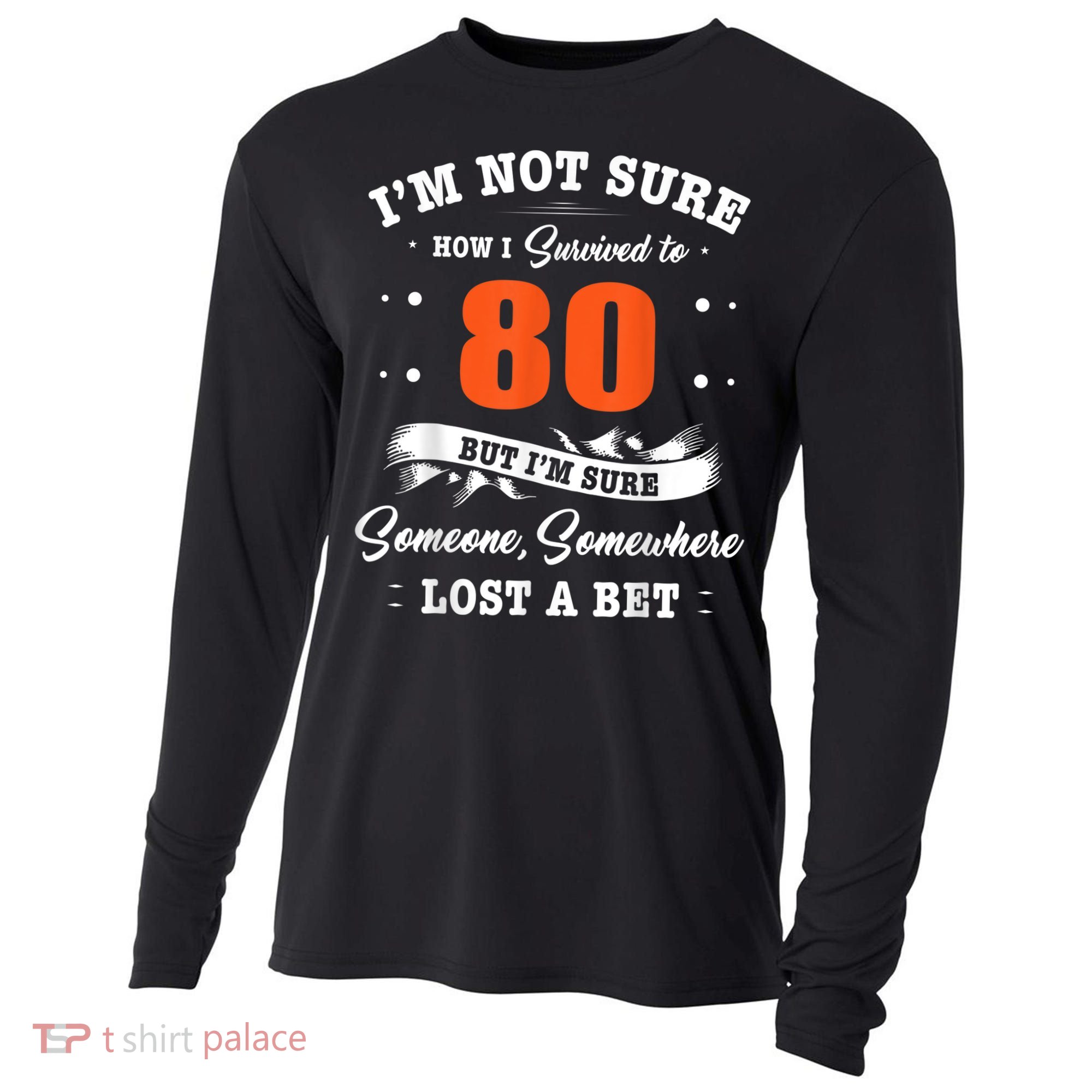 80th Birthday Gifts I Survived 80 Years Old Funny TZ2 Cooling Performance Long Sleeve Crew