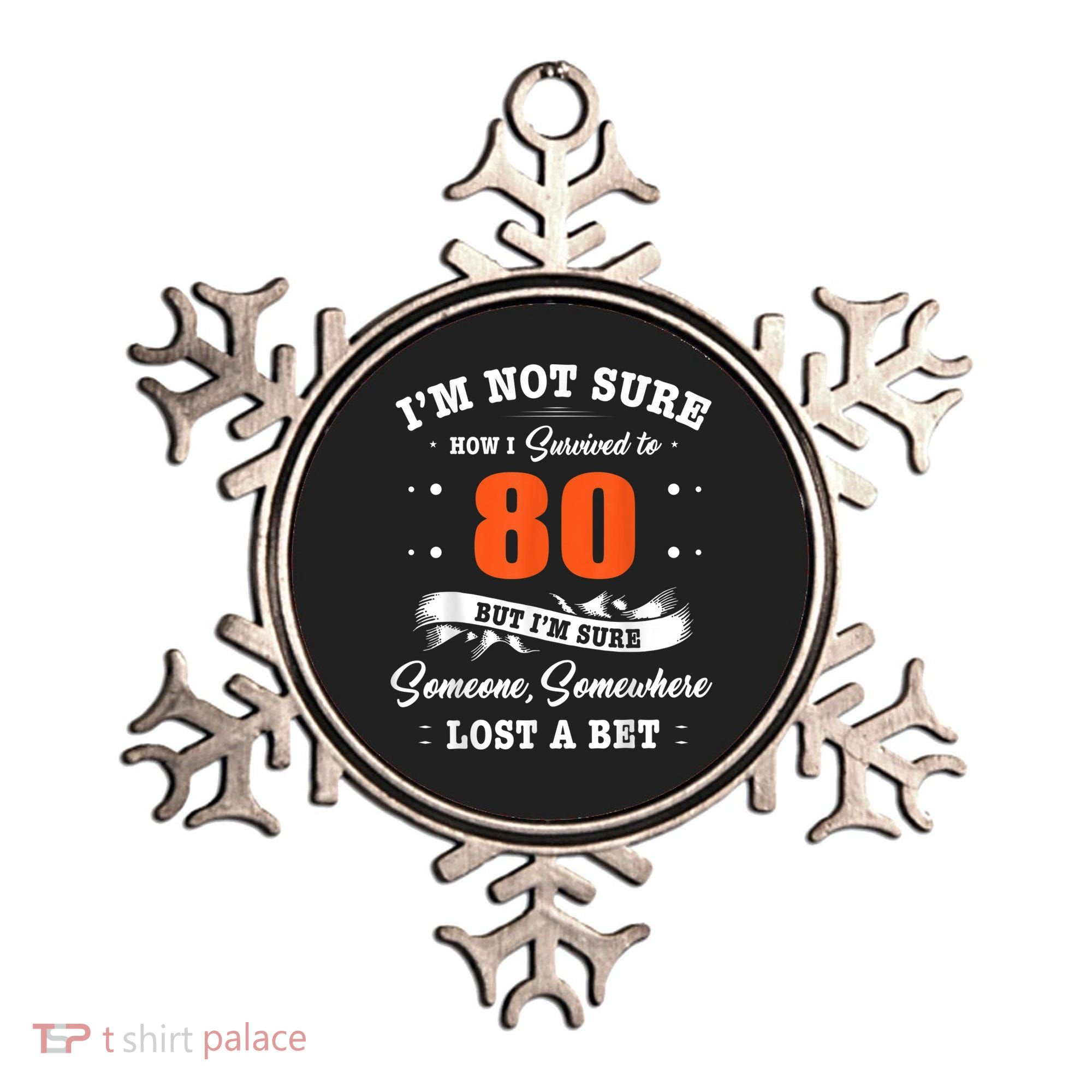 80th Birthday Gifts I Survived 80 Years Old Funny TZ2 Ornament