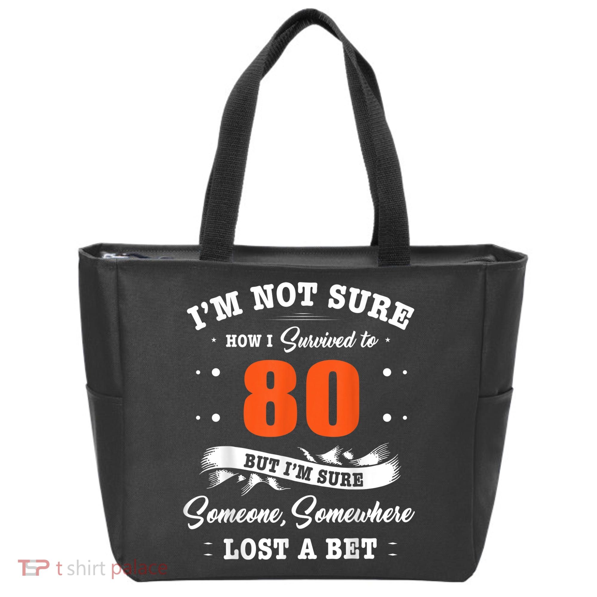80th Birthday Gifts I Survived 80 Years Old Funny TZ2 Tote Bag