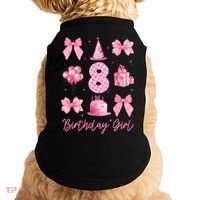 8th Birthday Girl Coquette Bow 8 Years Old Birthday  Doggie Tank thumb 0