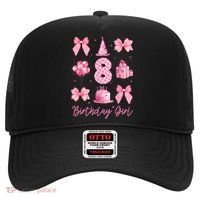 8th Birthday Girl Coquette Bow 8 Years Old Birthday  Hat thumb 0