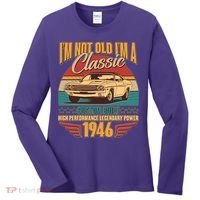 80th Birthday I'm Not Old I'm A Classic Custom Built Car 1946 Women's Long Sleeve Shirt thumb 0