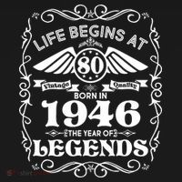 80th Birthday Life Begins At 80 Born In 1946 The Year Of Legends Women's Hoodie thumb 2