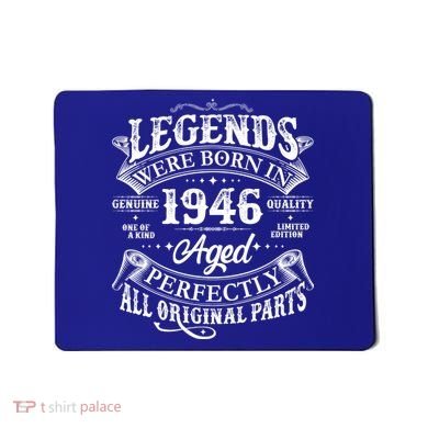 80th Birthday Legends Were Born In 1946 Age Perfectly Vintage Scroll  Mousepad