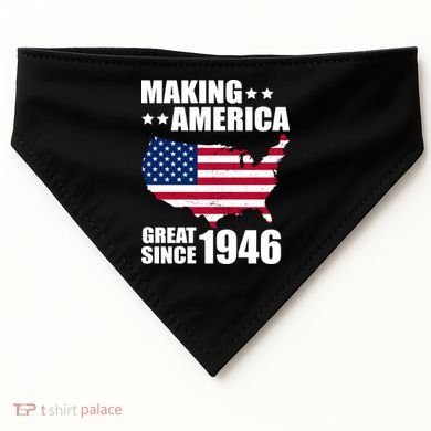 80th Birthday Making American Great Since 1946 USA-Made Doggie Bandana