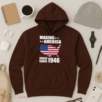 80th Birthday Making American Great Since 1946 Hoodie thumb 3
