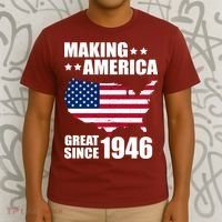 80th Birthday Making American Great Since 1946 T-Shirt thumb 3