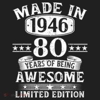80th Birthday Made In 1946 80 Years Of Being Awesome Limited Edition Golf Towel thumb 3