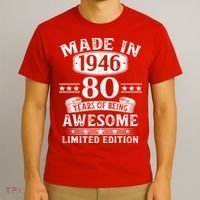 80th Birthday Made In 1946 80 Years Of Being Awesome Limited Edition T-Shirt thumb 3