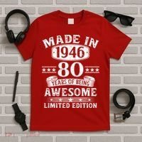 80th Birthday Made In 1946 80 Years Of Being Awesome Limited Edition T-Shirt thumb 5